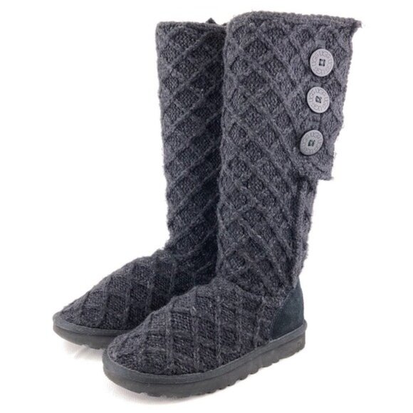 UGG Lattice Cardy Knit Tall Winter Boots 6 - Picture 3 of 13